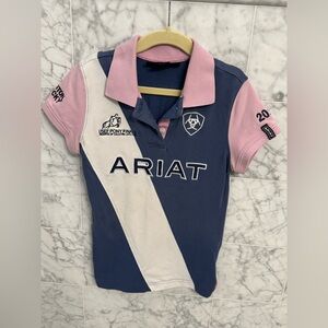 Ariat Kids Polo Shirt - Pink and Blue USEF Pony Finals